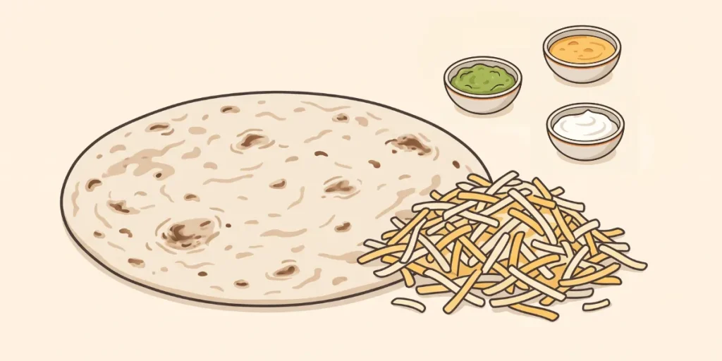 Flour tortilla and cheese representing the fixed quesadilla baseline