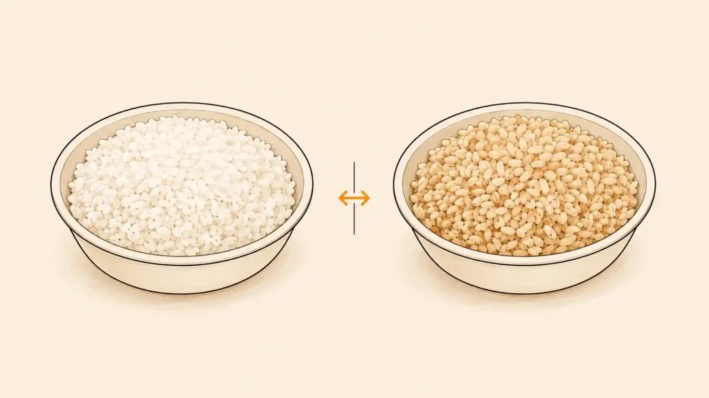 White and Brown Rice Swap