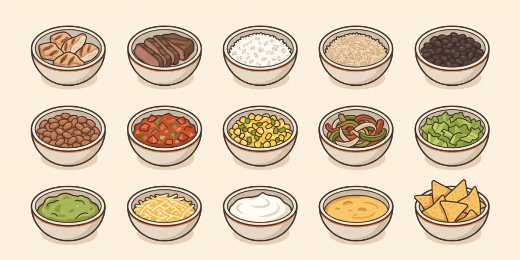 ingredients arranged for comparison Chipotle Nutrition Facts